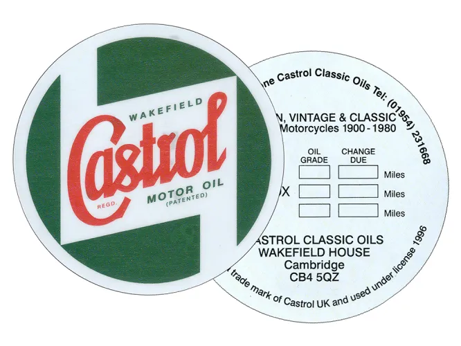 Castrol Window Service Sticker 3
