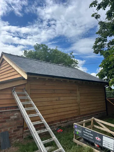 Oak garage and log store  slated in Nantwich (image 10 of 14)
