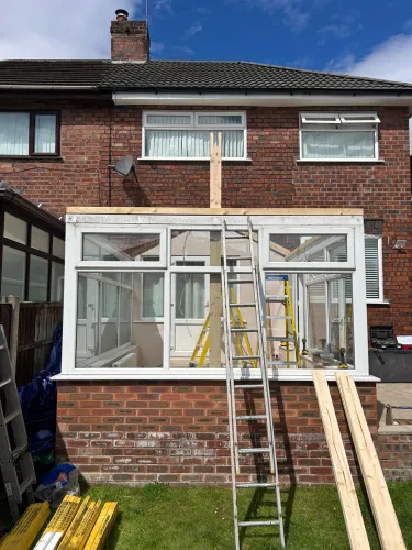 Conservatory old roof off warm lightweight tapco roof on (image 4 of 20)