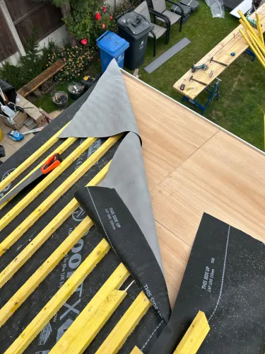 Conservatory old roof off warm lightweight tapco roof on (image 9 of 20)
