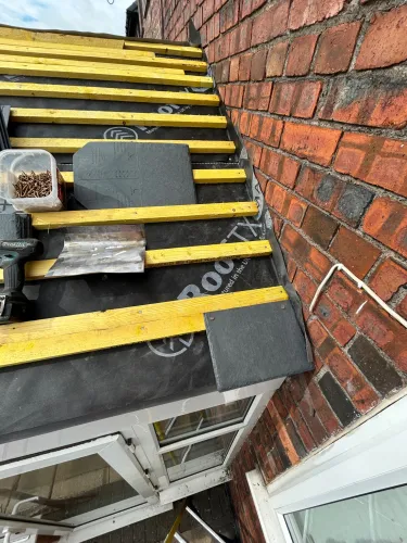 Conservatory old roof off warm lightweight tapco roof on (image 11 of 20)