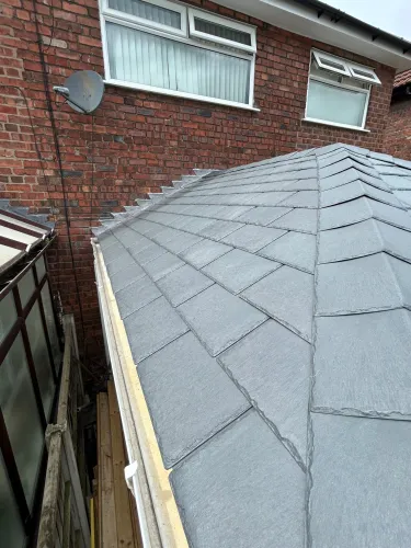 Conservatory old roof off warm lightweight tapco roof on (image 18 of 20)