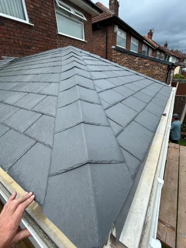 Conservatory old roof off warm lightweight tapco roof on (image 19 of 20)
