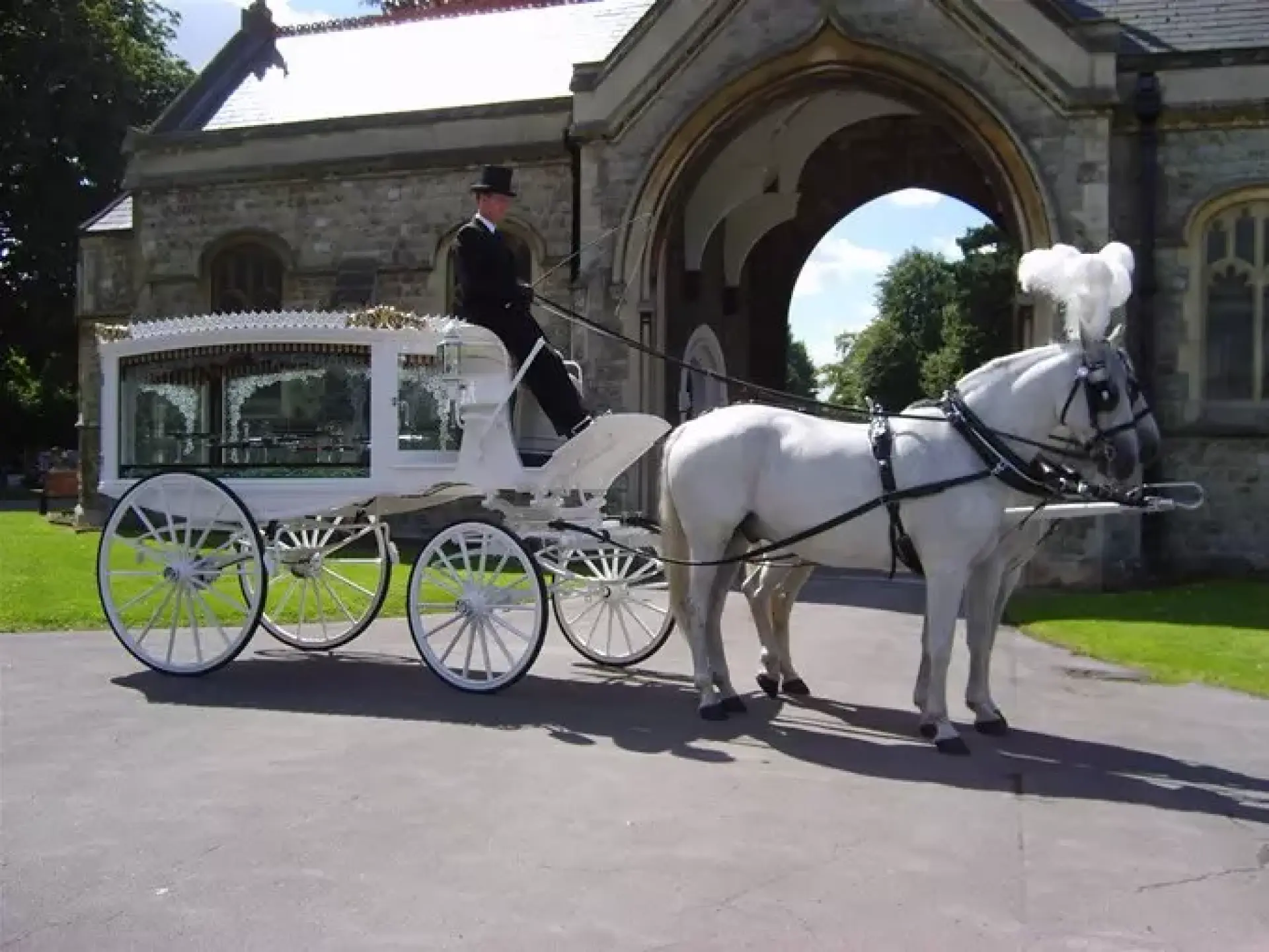 White Horse Drawn Hearse Hockley, Essex and London