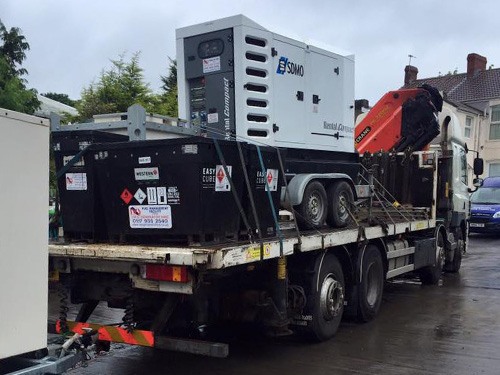 Event Generator Hire Gloucestershire - close up of distrubution box and generator