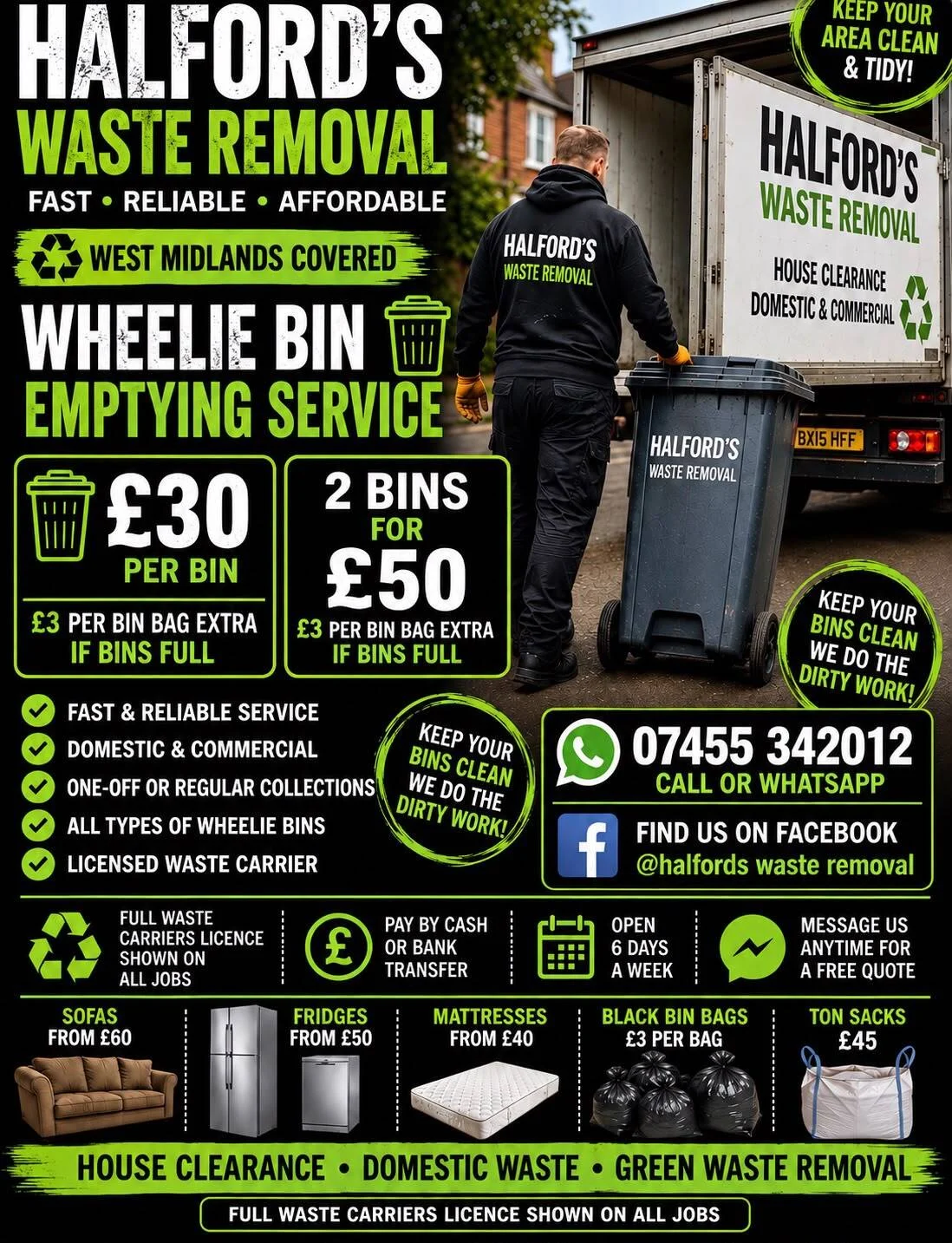 Halfords Waste Removal prices and quick quote information