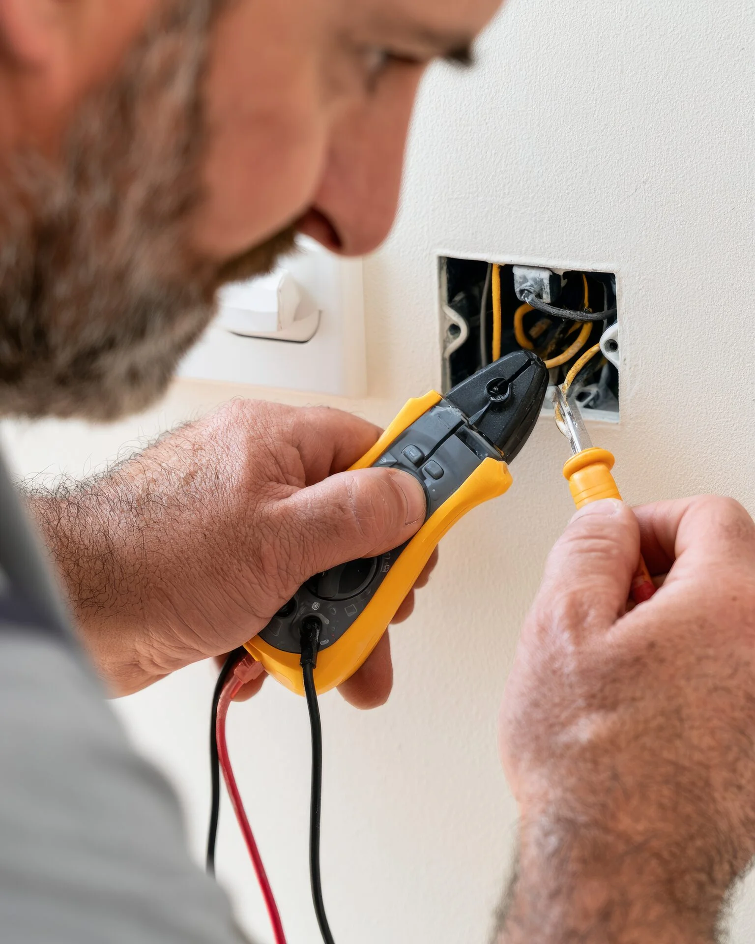 Electrician carrying out an EICR test in Clifton