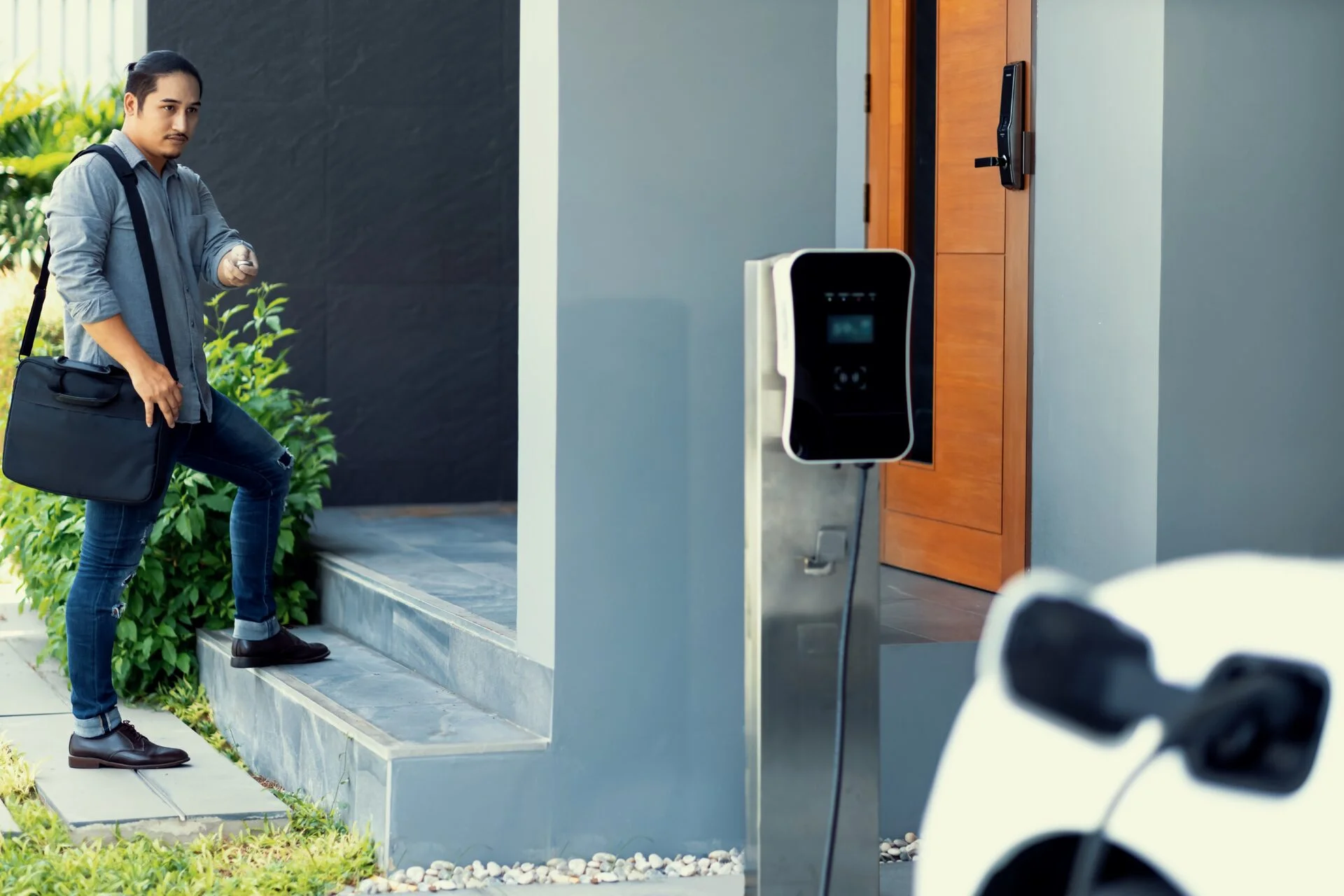 Wall-mounted home EV charger in Clifton
