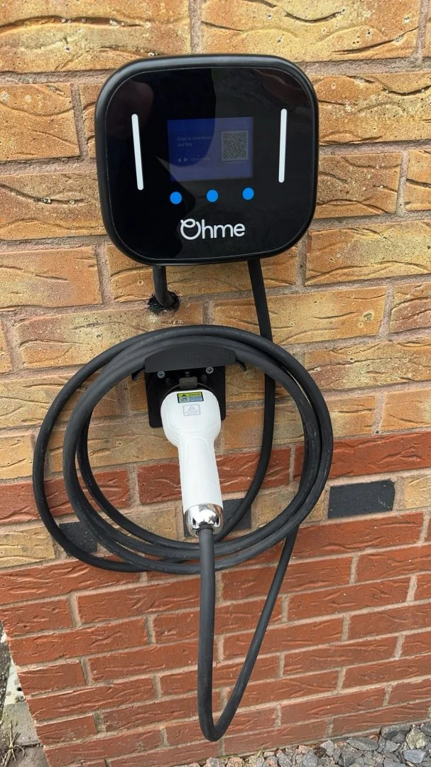 Home EV charger installation at a local property