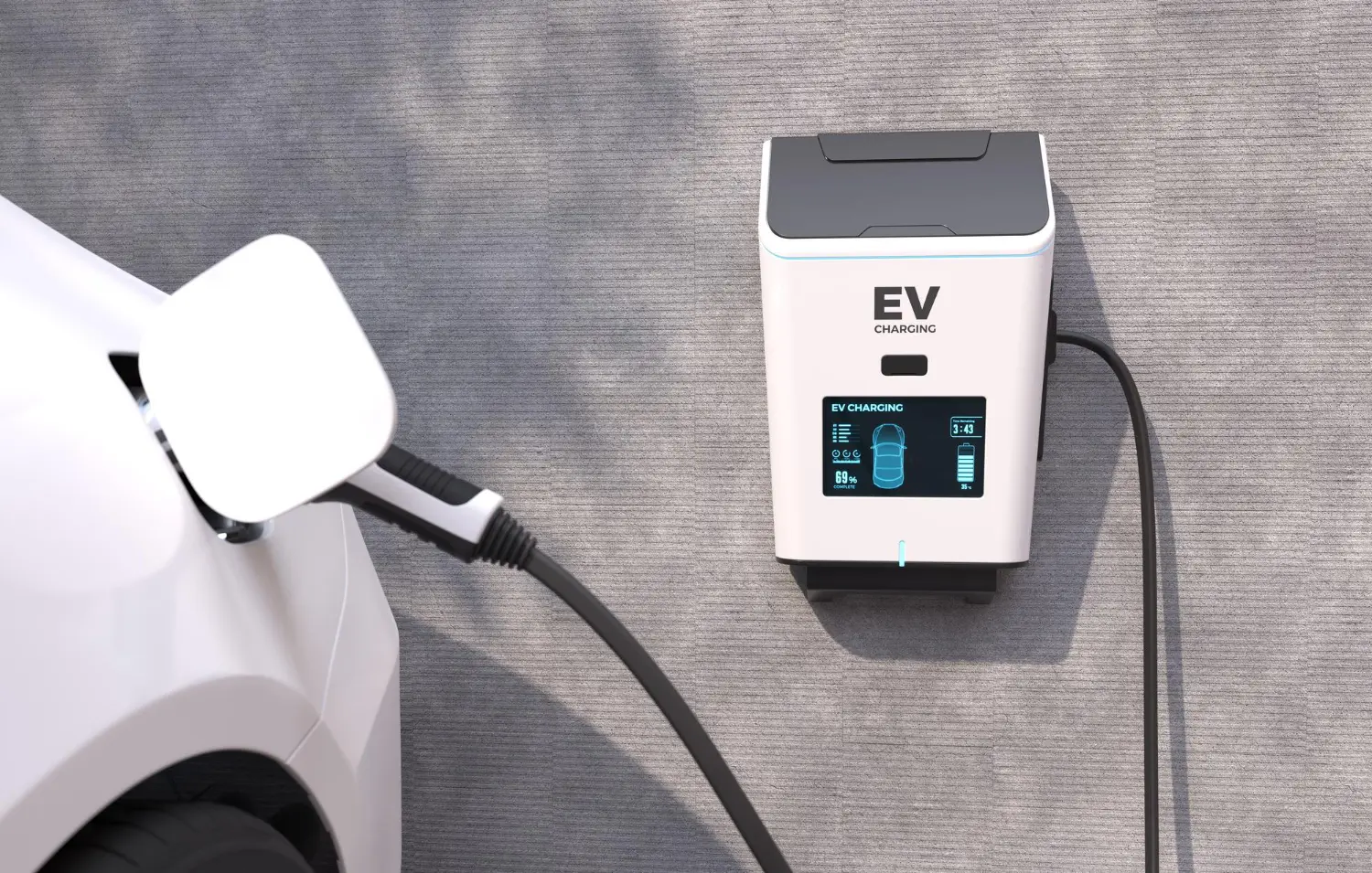 EV charger on wall