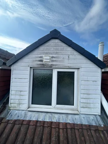 Dormer Window Cleaning Before and After Transformation