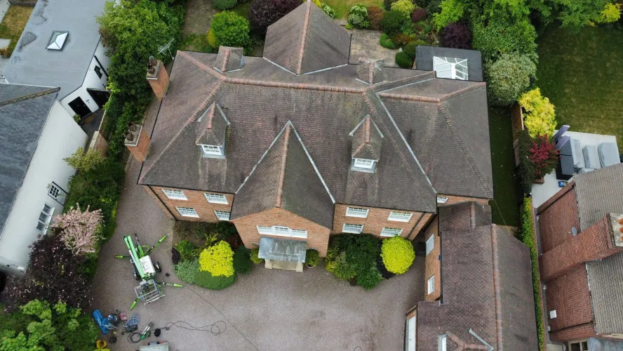 Large Property Roof Cleaning and Moss Removal Transformation