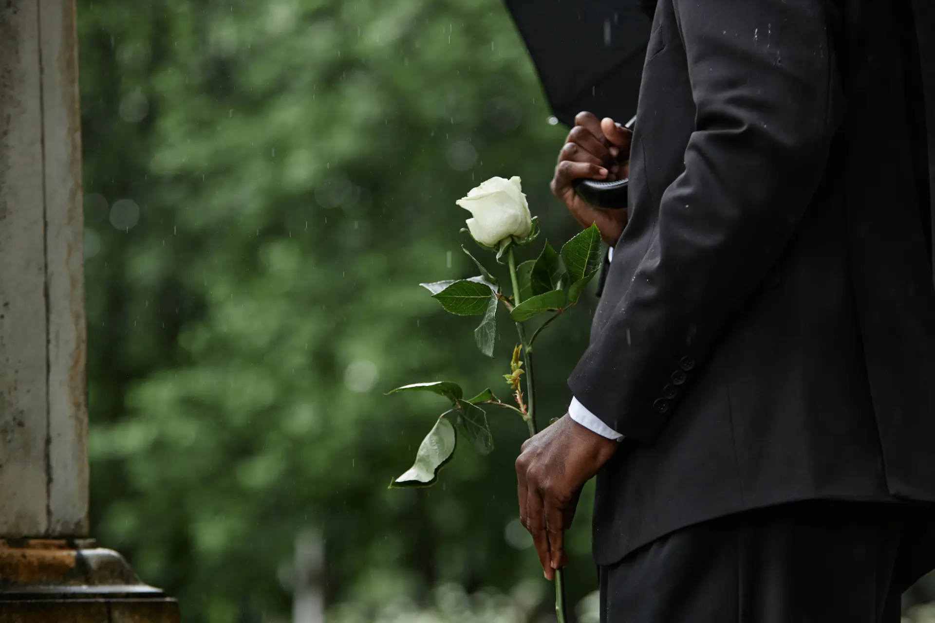 Holding flower at funeral - Pre-paid Funeral Plan
