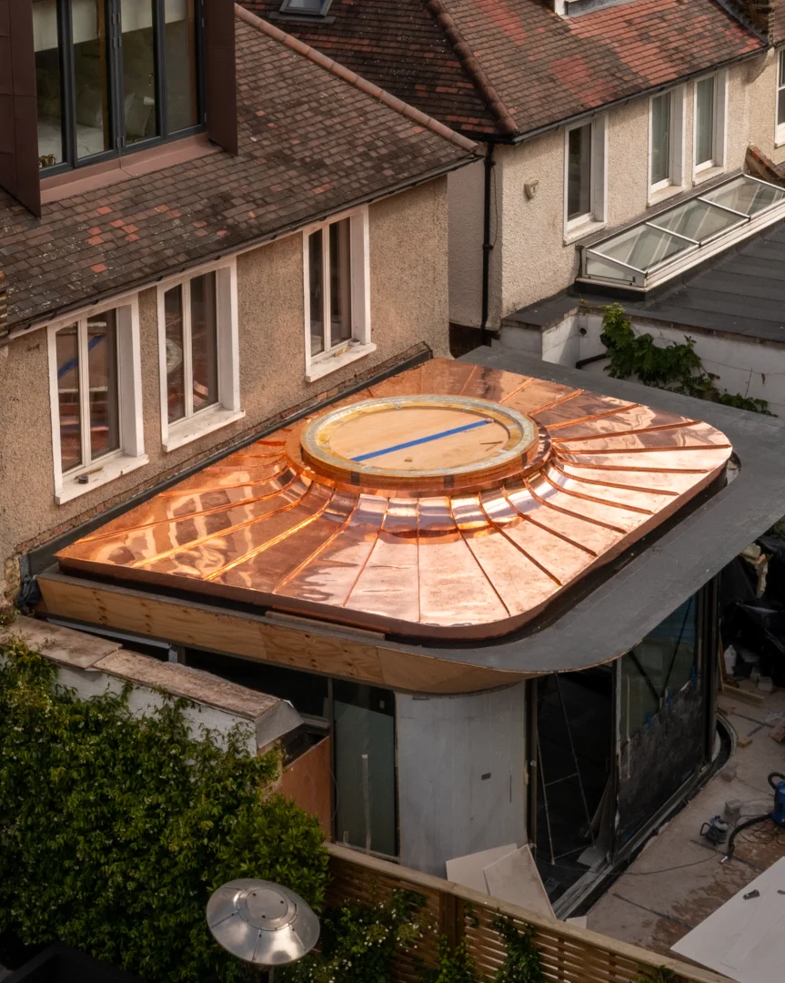 Our Services London - copper roof and rooflight by S H Roofing Ltd