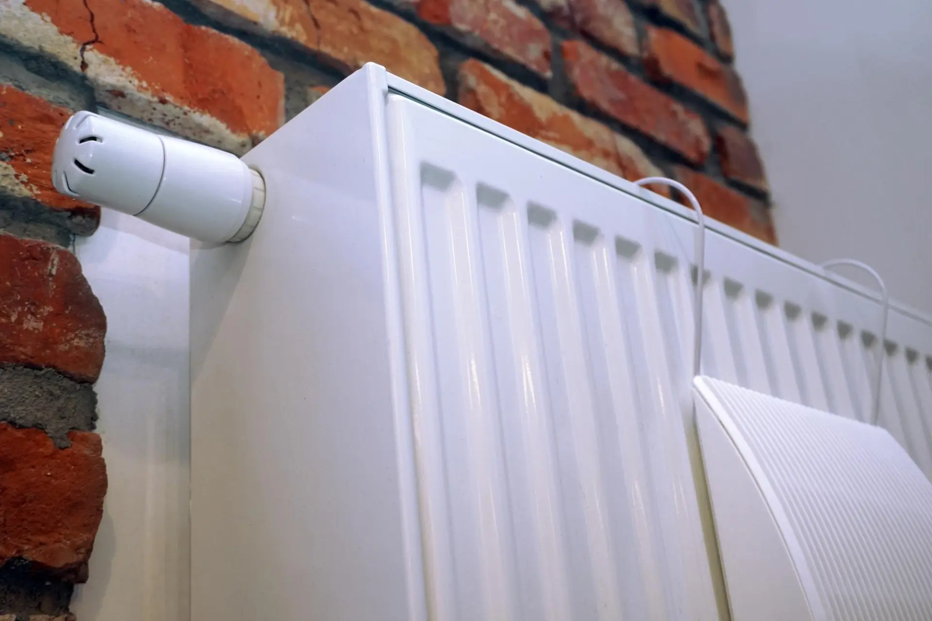 Close-up of a modern radiator