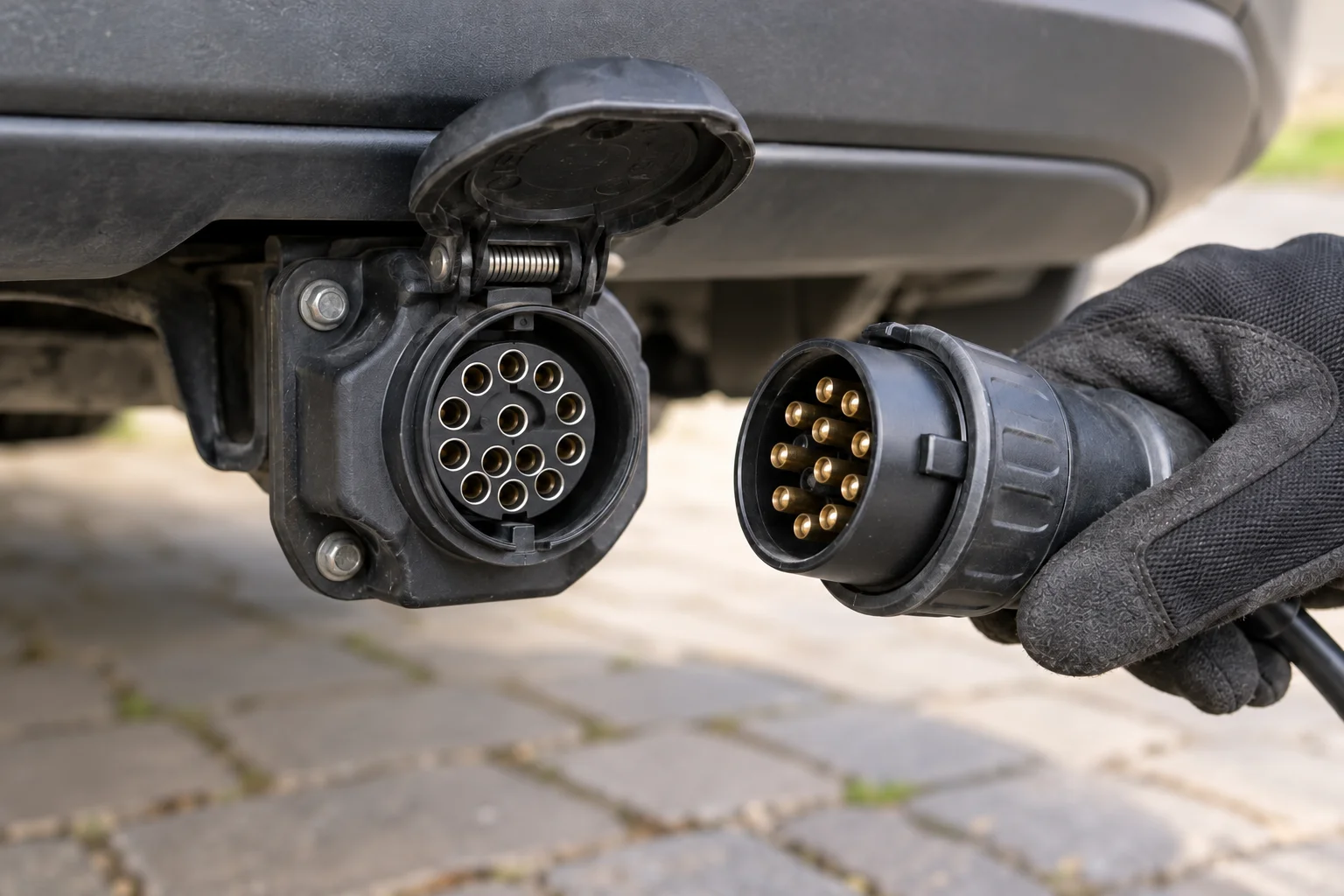 Trailer electrical plug and vehicle socket
