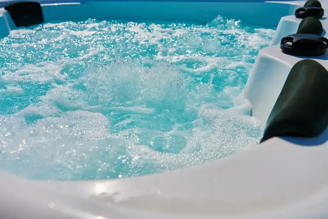 Bubbling hot tub water