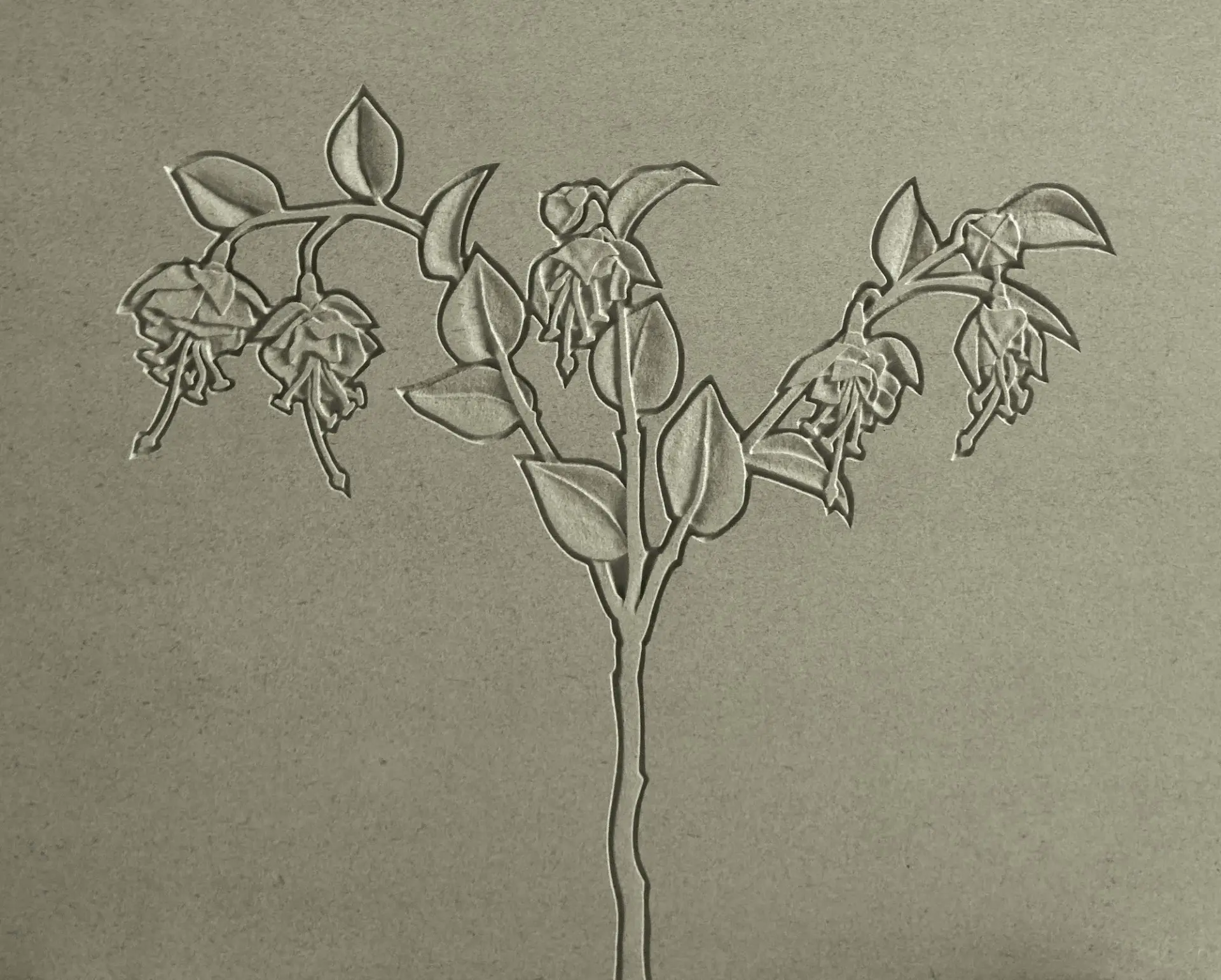 Deep-carved floral stone detail