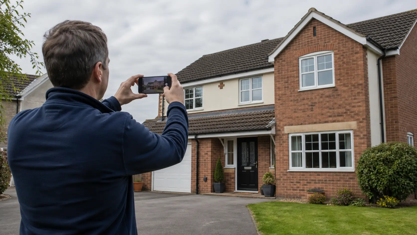 Photographing a roof safely from ground level