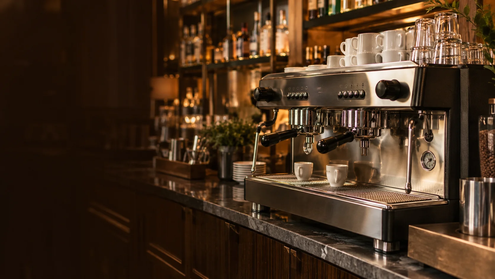 Coffee machine in a bars setting