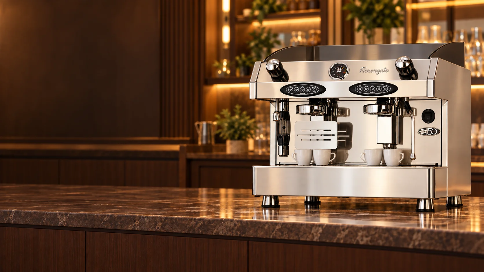 Coffee machine in a coffee shops setting