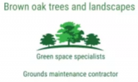 Brown Oak Trees and Landscapes Logo